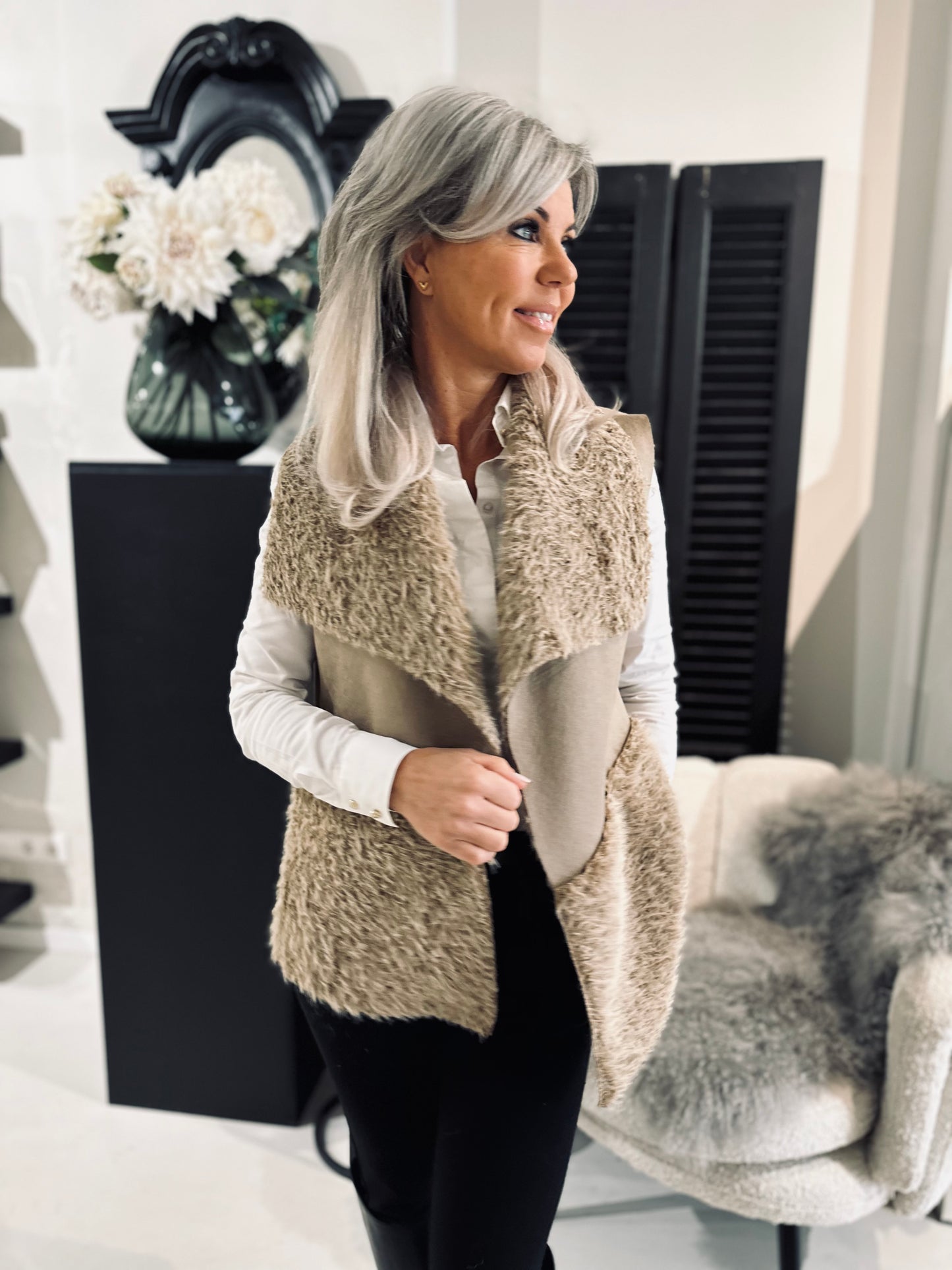 Bodywarmer Laura Beige, Taupe & Mokka