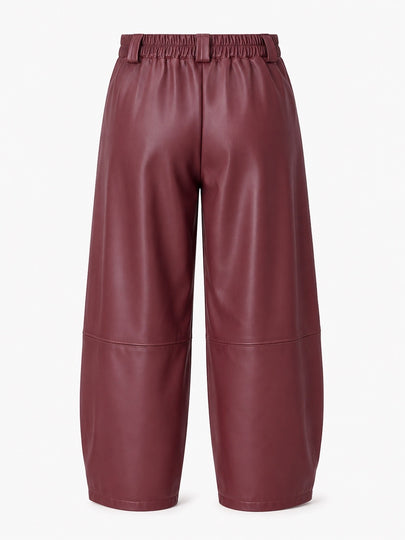 Pantalon Livia lederlook Bordeaux