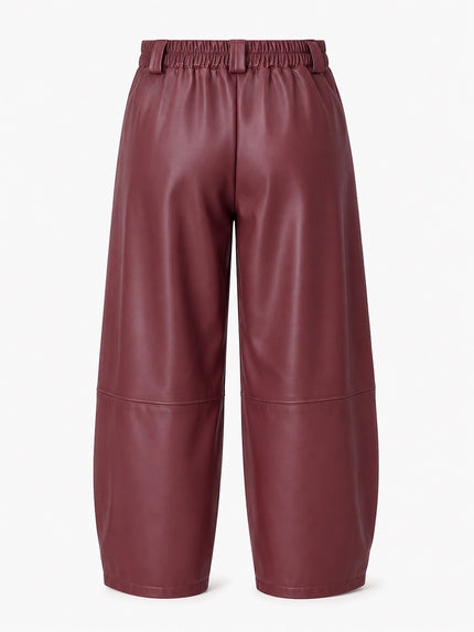 Pantalon Livia lederlook Bordeaux Pre-Order