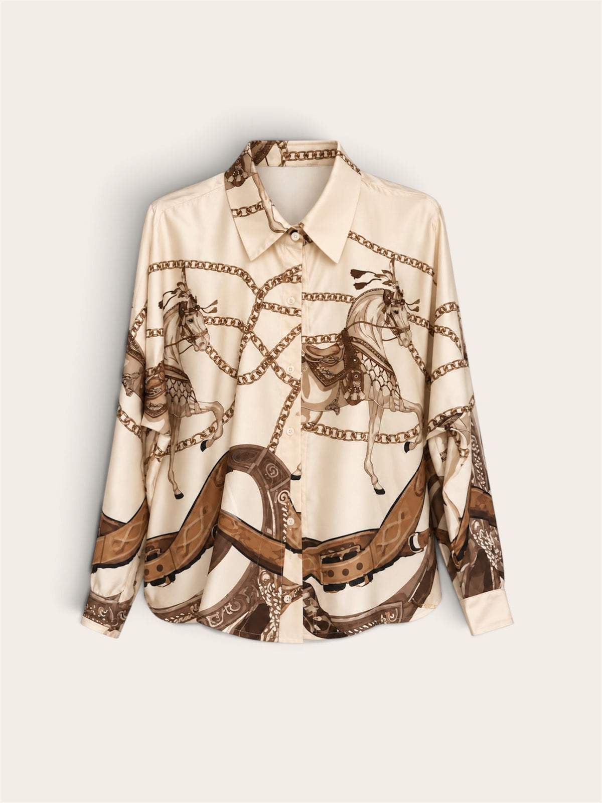Blouse Natasja Brown & Cream