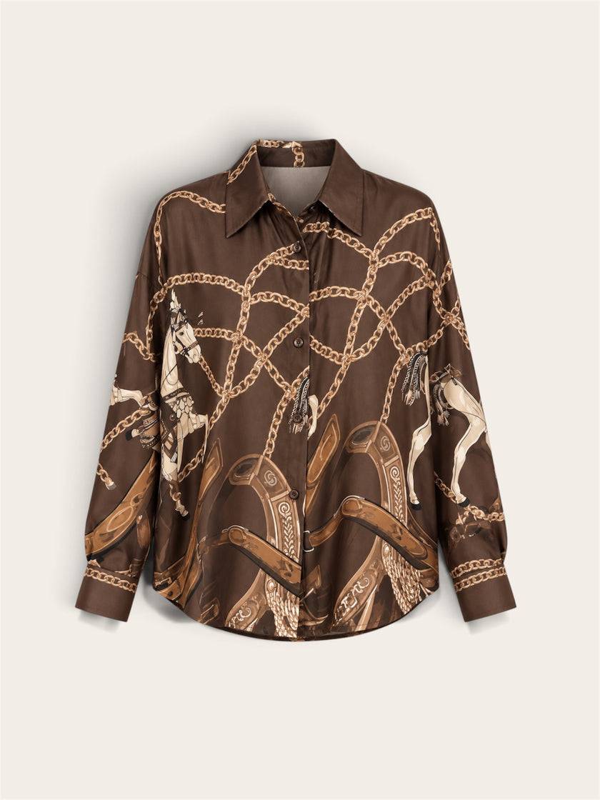 Blouse Natasja Brown & Cream