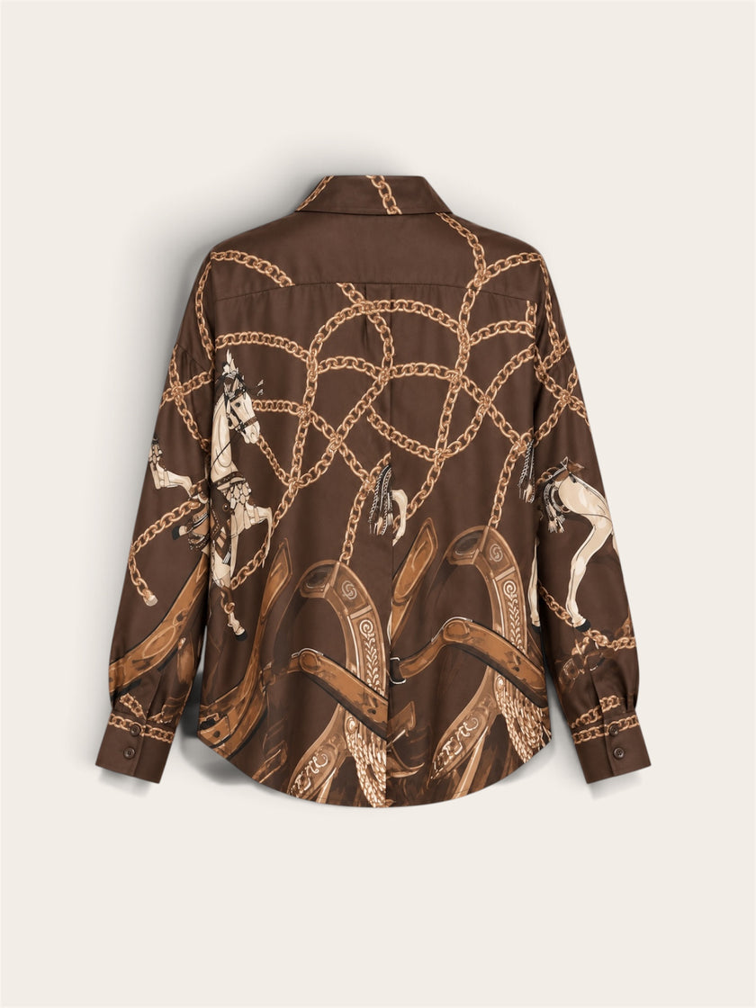Blouse Natasja Brown & Cream